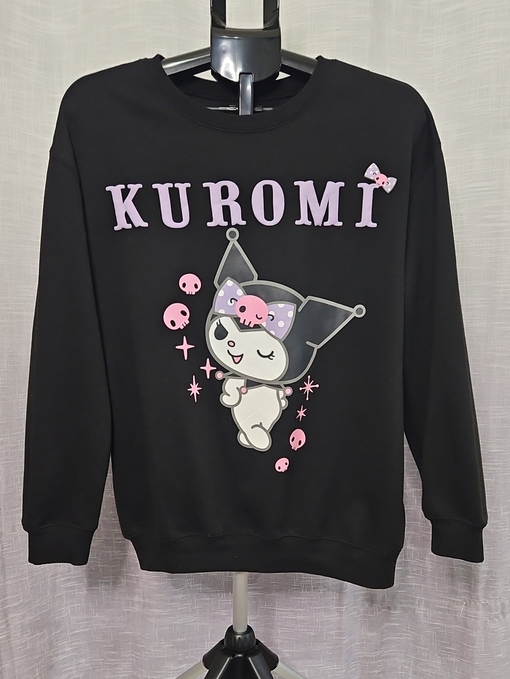 Kuromi Graphic Black Crewneck Sweatshirt